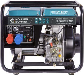 K&ouml;nner & S&ouml;hnen Генератор дизельный KS 9100HDE-1/3 ATSR (EURO V), 230/400В, 6.5/6.0кВт, 7.5/7.0кВт, 1/3Фазы, электростартер, 122кг