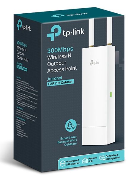 TP-Link Точка доступа EAP110 OUTDOOR N300 1хFE LAN passive PoE наружная