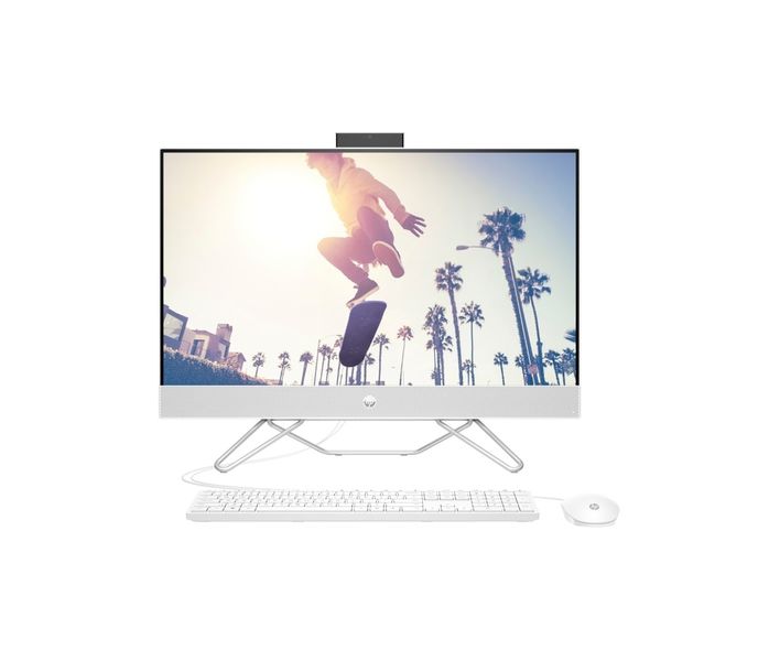 HP Комп'ютер персональний моноблок All-in-One 27" FHD IPS AG, AMD R5-5500U, 16GB, F512GB, UMA, WiFi, кл+м, DOS, білий