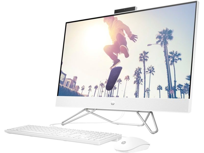 HP Комп'ютер персональний моноблок All-in-One 27" FHD IPS AG, AMD R5-5500U, 16GB, F512GB, UMA, WiFi, кл+м, DOS, білий