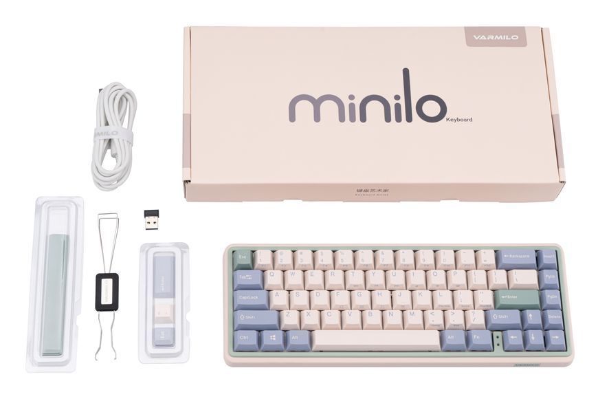 Varmilo Клавиатура механическая Minilo VXT67 Eucalyptus 67Key, Gateron G Pro 2.0 Red, BT/WL/USB-A, Hot-Swap, EN