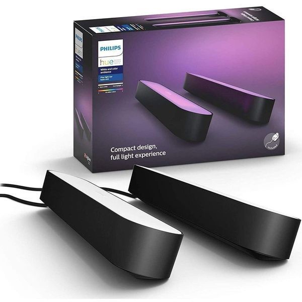 Philips Hue Панель освітлення розумна Play, 2000K-6500K, RGB, ZigBee, димування, базовий комплект, блок живлення, 2шт, чорний