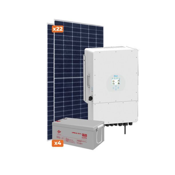 Оборудование для солнечной электростанции (СЭС) Стандарт 12 kW АКБ 13,44 kWh Gel 280 Ah