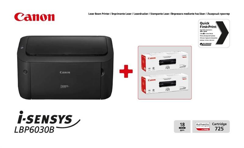 Canon i-SENSYS LBP6030B (бандл с 2 картриджами)