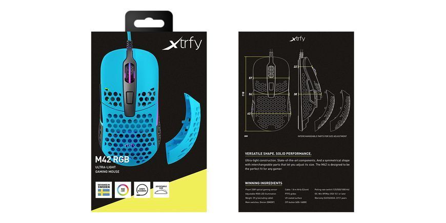 Cherry Xtrfy Мышь игровая M42 RGB USB Miami Blue