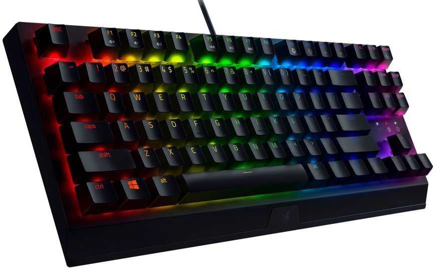 Razer Клавиатура механическая BlackWidow V3 TKL 87key, Green Switch, USB-A, EN/RU, RGB, чёрный