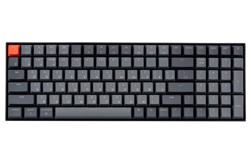 Keychron Клавиатура механическая K4 100Key, Gateron G PRO Brown, BT/USB-A, EN/UKR, White Led, Черный