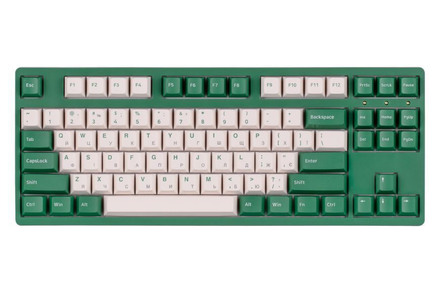 Akko Клавіатура механічна 3087 Matcha Red Bean 87Key, Cherry MX Silent Red, USB-A, EN/UKR, No LED, Зелений