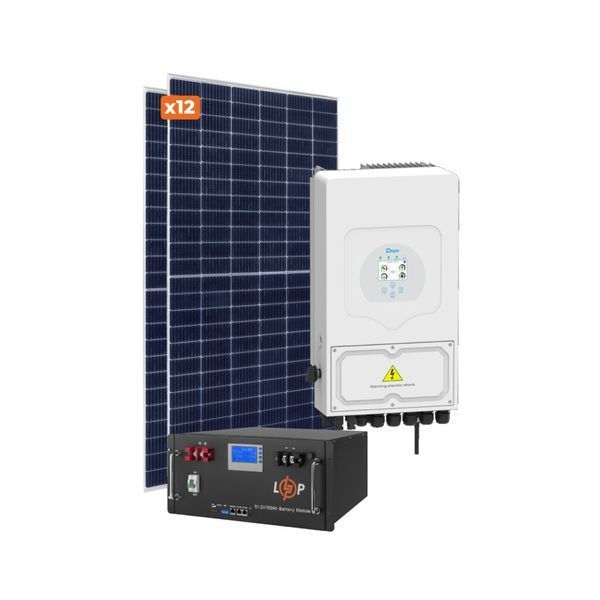 Оборудование для солнечной электростанции (СЭС) Премиум 6 kW АКБ 11,8 kWh LiFePO4 230 Ah
