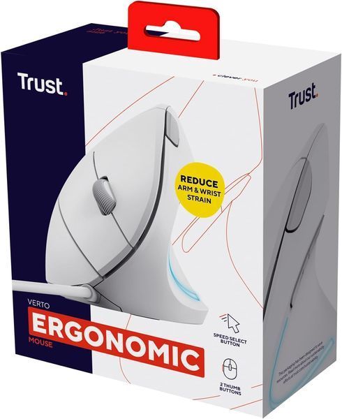 Миша Trust Verto Ergonomic, USB-A, білий 25133_TRUST фото