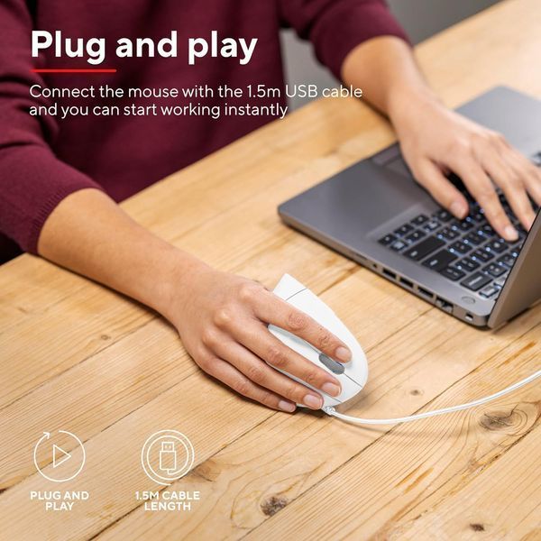 Миша Trust Verto Ergonomic, USB-A, білий 25133_TRUST фото