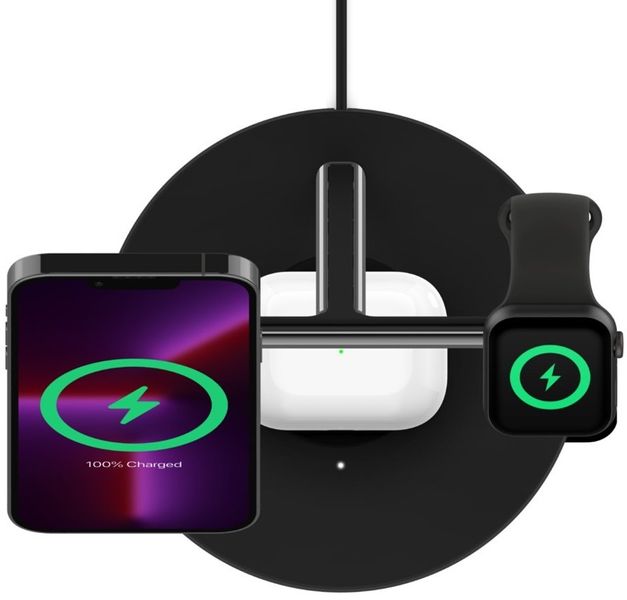 Belkin Беспроводное зарядное устройство 3in1 MagSafe iPhone Wireless Charger Black