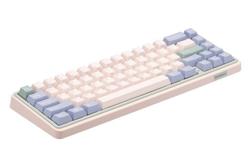 Varmilo Клавіатура механічна Minilo VXT67 Eucalyptus 67Key, Kailh Prestige Red, BT/WL/USB-A, Hot-Swap, EN, RGB, Рожевий