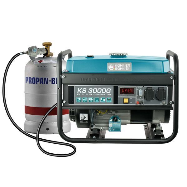K&ouml;nner & S&ouml;hnen Генератор газово-бензиновий KS 3000G, 230В, 3.0кВт, ручний запуск, 45.4кг