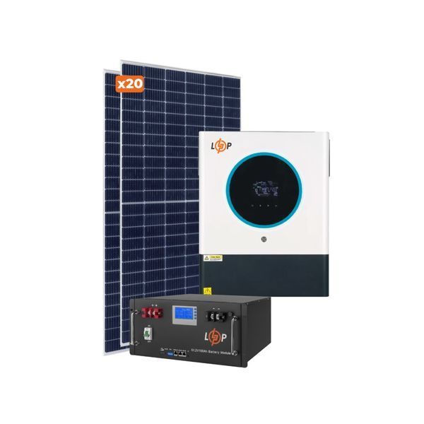 Оборудование для солнечной электростанции (СЭС) Премиум 11 kW АКБ 11,8 kWh LiFePO4 230 Ah