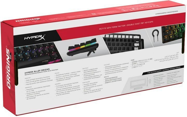 HyperX Клавиатура Alloy Origins 60 Red USB RGB ENG/RU Black
