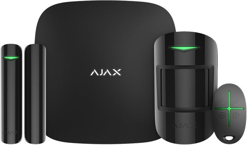 Ajax Комплект охранной сигнализации StarterKit Plus, hub plus, motionprotect, doorprotect, spacecontrol, jeweller, беспроводной, черный