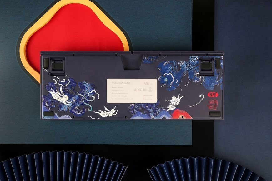 Varmilo Клавіатура механічна VPE87 Chang'e 87Key, Cherry Mx Red, BT/WL/USB-A, EN, White Led, Синій