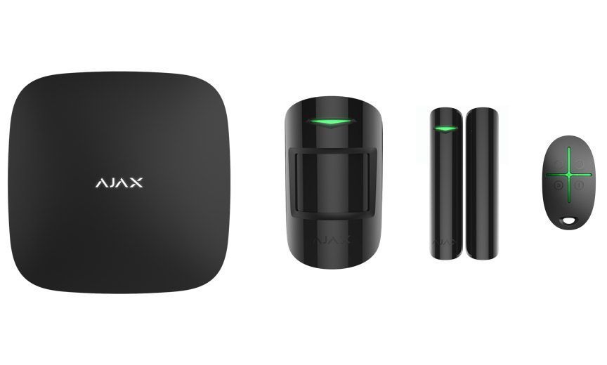 Ajax Комплект охоронної сигналізації StarterKit 2, hub2, motionprotect, doorprotect, spacecontrol, jeweller, бездротовий, чорний