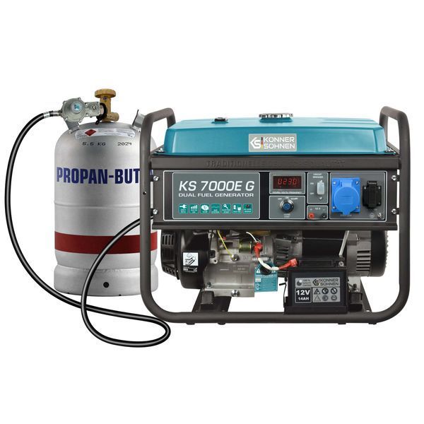 K&ouml;nner & S&ouml;hnen Генератор газово-бензиновый KS 7000E G, 230В, 5.5кВт, электростартер, 77.2кг