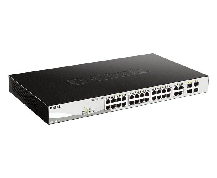 D-Link Комутатор DGS-1210-28P 24xGE PoE, 4xGE/SFP, 193Вт, WebSmart