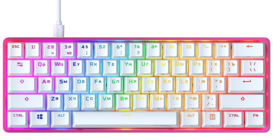 HyperX Клавіатура Alloy Origin 60 Red USB RGB ENG/RU, Pink