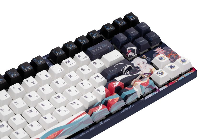 Varmilo Клавіатура механічна VPE87 Chang'e 87Key, Cherry Mx Silent Red, BT/WL/USB-A, EN, White Led, Синій