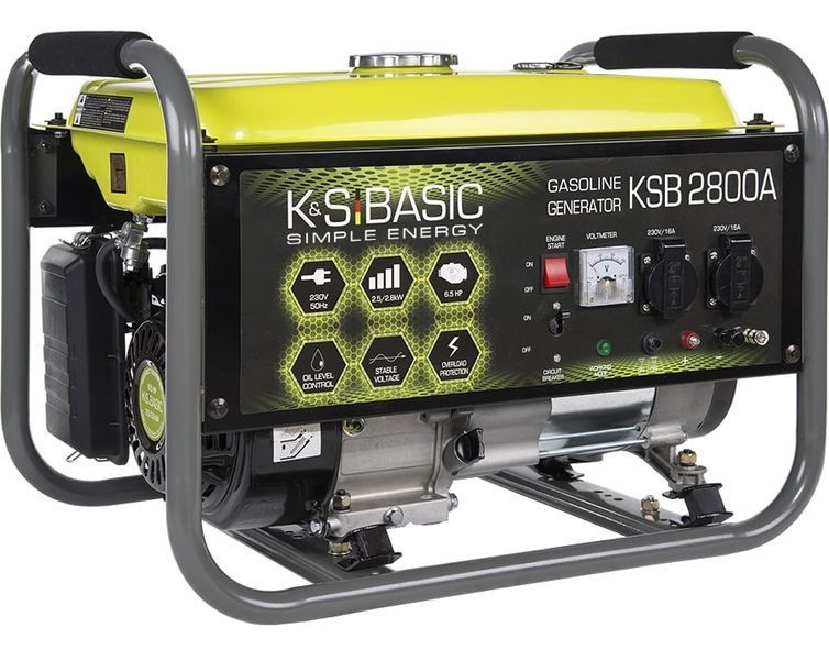 K&ouml;nner & S&ouml;hnen Генератор бензиновий Basic KSB 2800A, 230В, 2.8кВт, ручний запуск, 36.2кг