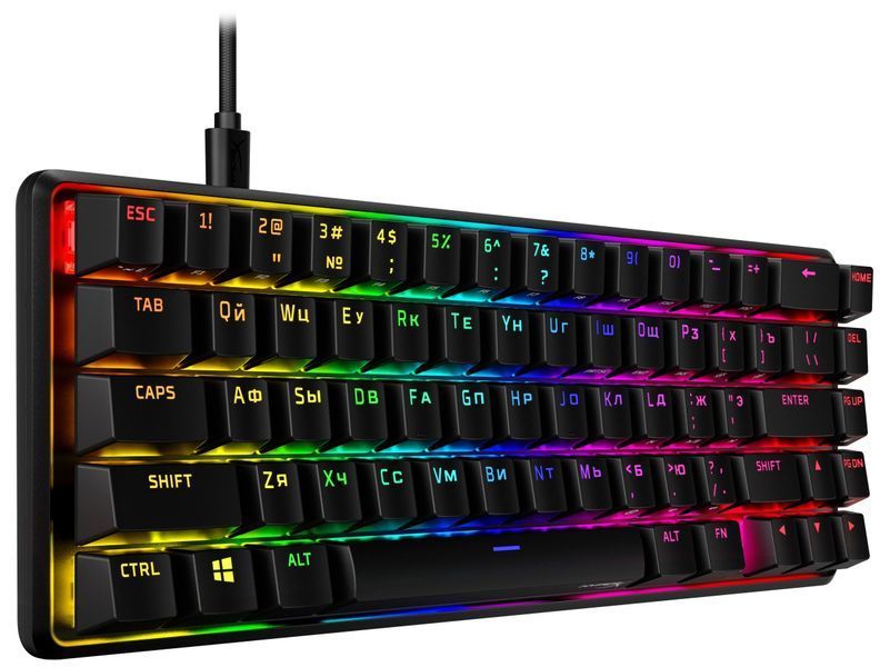 HyperX Клавіатура Alloy Origins 65 Red USB RGB ENG/RU, Black