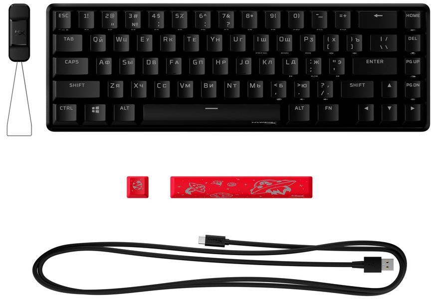 HyperX Клавіатура Alloy Origins 65 Red USB RGB ENG/RU, Black