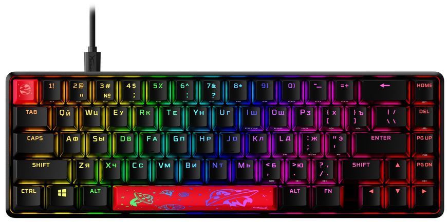 HyperX Клавіатура Alloy Origins 65 Red USB RGB ENG/RU, Black
