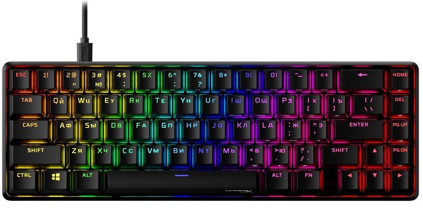 HyperX Клавіатура Alloy Origins 65 Red USB RGB ENG/RU, Black