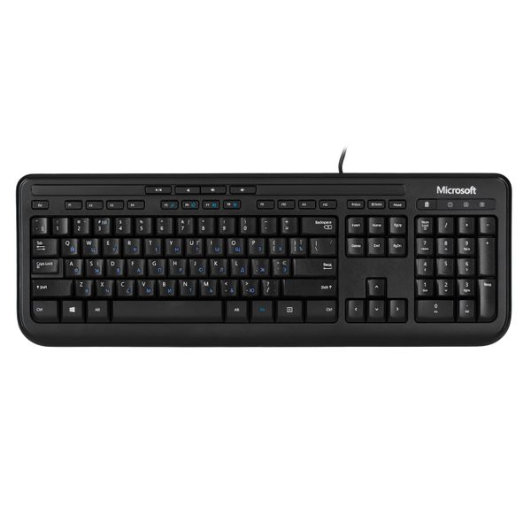 Microsoft Клавіатура Wired Keyboard 600 104key, USB, EN/UKR/RU, Чорний