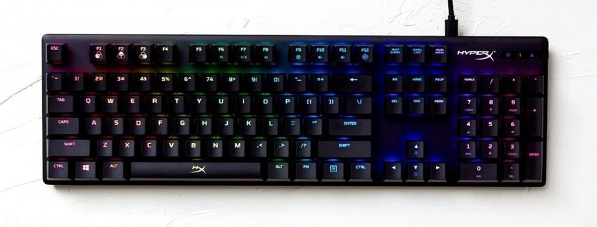 HyperX Клавіатура Alloy Origins Aqua USB RGB PBT ENG/RU, Black