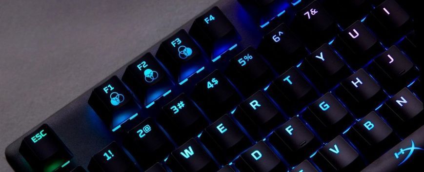 HyperX Клавіатура Alloy Origins Aqua USB RGB PBT ENG/RU, Black