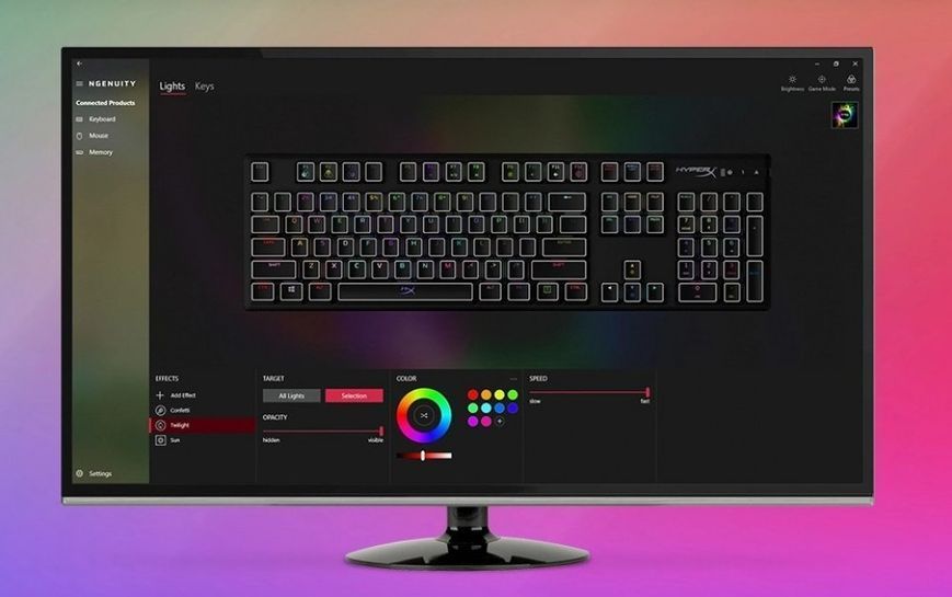 HyperX Клавіатура Alloy Origins Aqua USB RGB PBT ENG/RU, Black