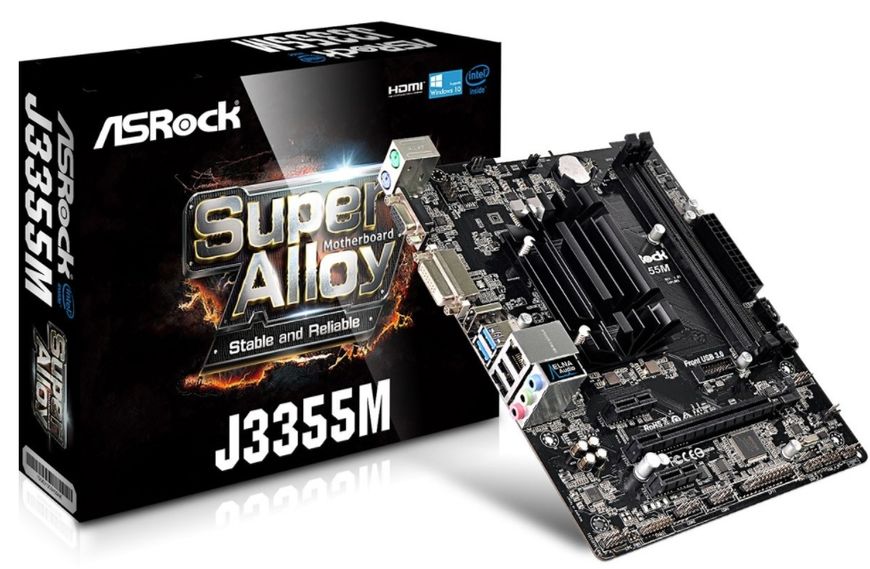ASRock Материнская плата J3355M CPU Celeron J3355 (2.5 GHz)DC 2xDDR3 HDMI D-Sub mATX