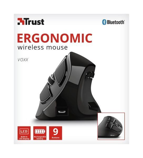 Trust Voxx Rechargeable Ergonomic WL Black