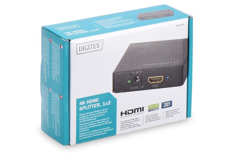 Digitus HDMI (INx1 - OUTx2), 4K