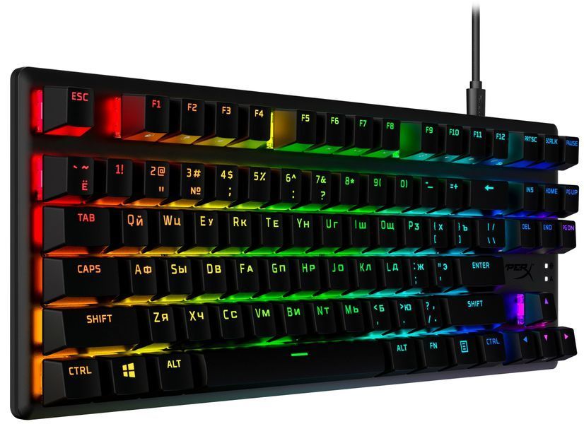 HyperX Клавіатура Alloy Origins Core PBT Aqua USB RGB ENG/RU Black