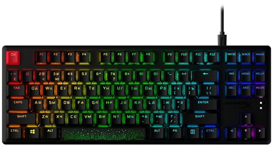 HyperX Клавіатура Alloy Origins Core PBT Aqua USB RGB ENG/RU Black