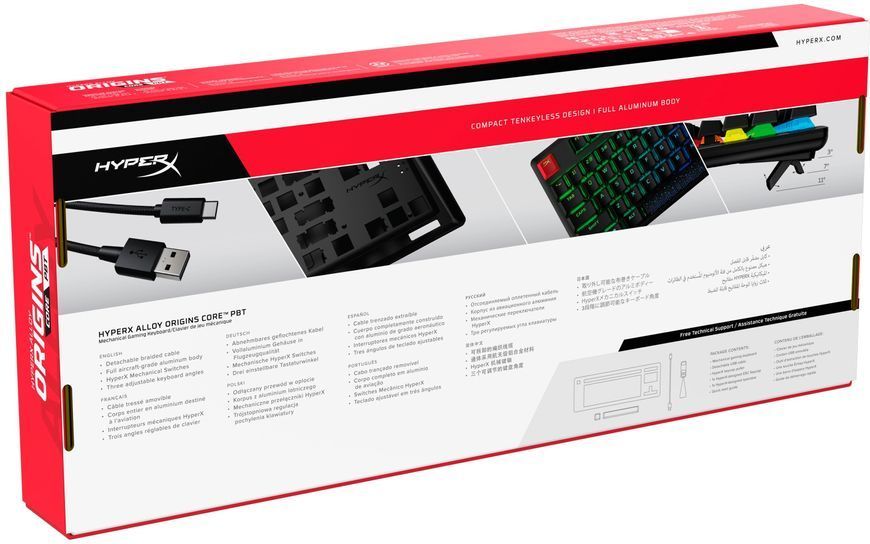 HyperX Клавіатура Alloy Origins Core PBT Aqua USB RGB ENG/RU Black