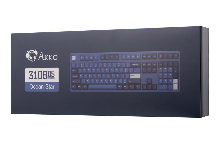 Akko Клавиатура механическая 3108DS Ocean Star 108Key, CS Orange V2, USB-A, EN/UKR, No Led, Голубой