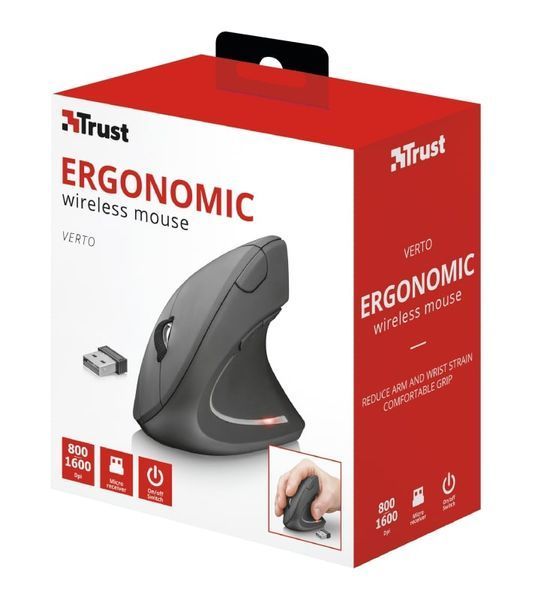 Trust Мышь Verto Ergonomic WL BLACk