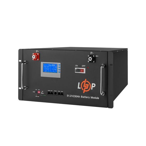 Акумулятор LP LiFePO4 48V (51,2V) - 230 Ah (11776Wh) (Smart BMS 200A) с LCD RM