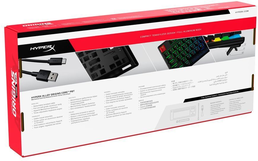 HyperX Клавіатура Alloy Origins Core PBT Red USB RGB ENG/RU Black