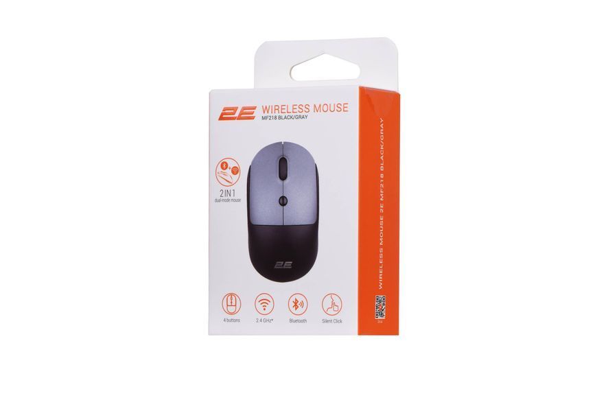 2E Миша MF218 Silent WL BT Black/Gray