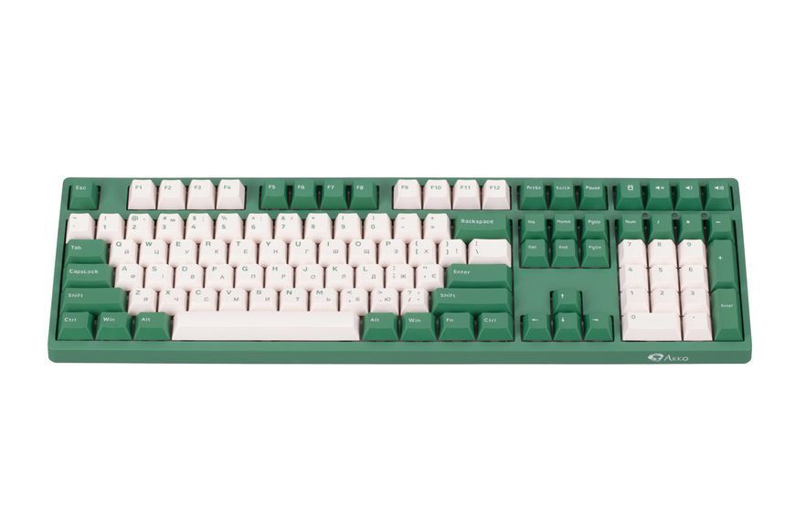Akko Клавіатура механічна 3108 DS Matcha Red Bean 108Key, CS Pink V2, USB-A, EN/UKR, No Led, Зелений