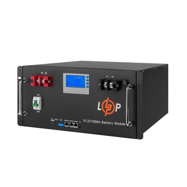 Акумулятор LP LiFePO4 48V (51,2V) - 100 Ah (5120Wh) (Smart BMS 100A) з LCD RM