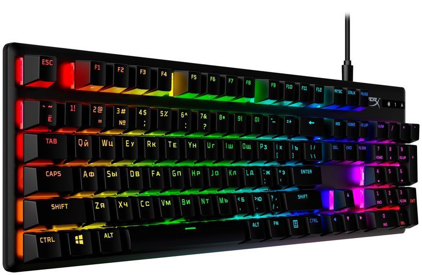HyperX Клавіатура Alloy Origins Red USB RGB PBT ENG/RU, Black